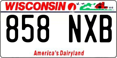 WI license plate 858NXB