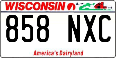WI license plate 858NXC