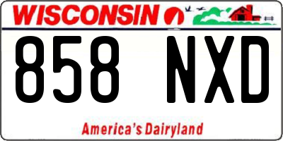 WI license plate 858NXD
