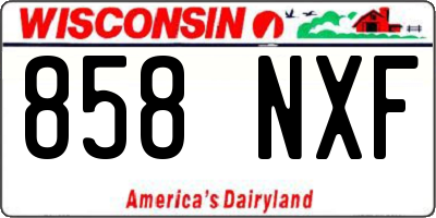 WI license plate 858NXF
