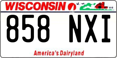 WI license plate 858NXI