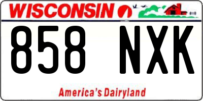 WI license plate 858NXK