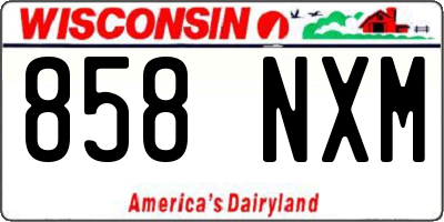 WI license plate 858NXM