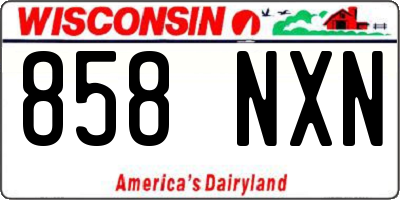 WI license plate 858NXN