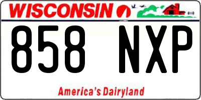 WI license plate 858NXP