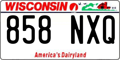 WI license plate 858NXQ