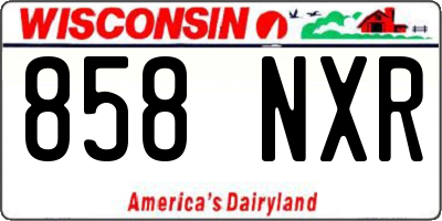 WI license plate 858NXR