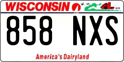 WI license plate 858NXS