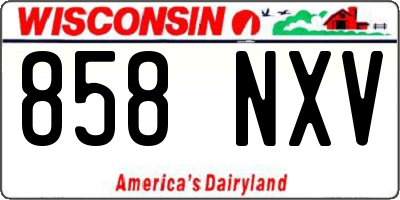 WI license plate 858NXV
