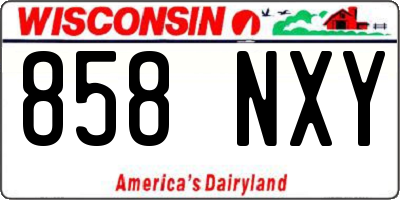WI license plate 858NXY