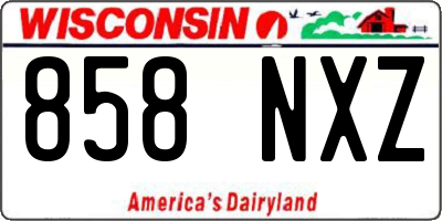 WI license plate 858NXZ
