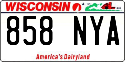 WI license plate 858NYA