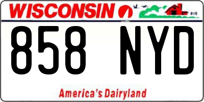 WI license plate 858NYD