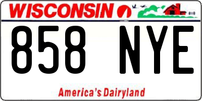 WI license plate 858NYE