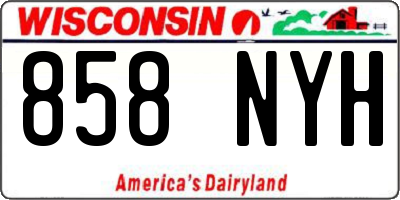 WI license plate 858NYH