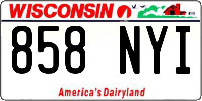 WI license plate 858NYI