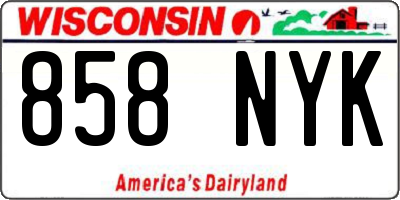 WI license plate 858NYK