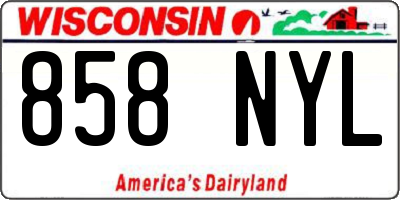 WI license plate 858NYL