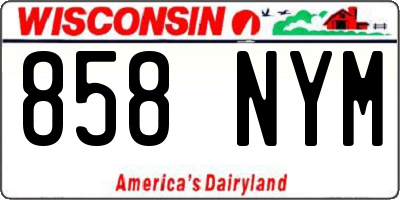 WI license plate 858NYM