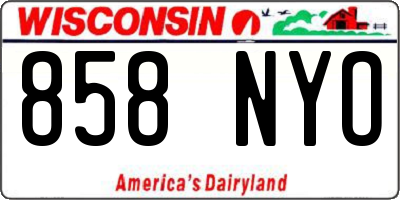 WI license plate 858NYO