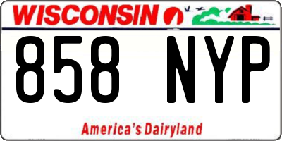 WI license plate 858NYP