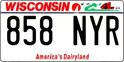 WI license plate 858NYR