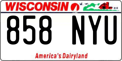 WI license plate 858NYU