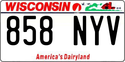WI license plate 858NYV