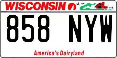 WI license plate 858NYW