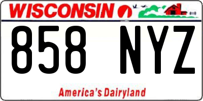 WI license plate 858NYZ