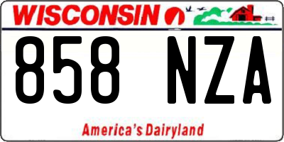 WI license plate 858NZA