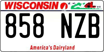 WI license plate 858NZB