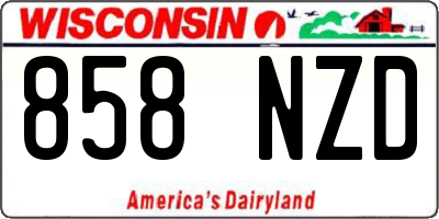 WI license plate 858NZD
