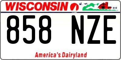 WI license plate 858NZE