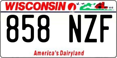 WI license plate 858NZF