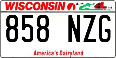WI license plate 858NZG