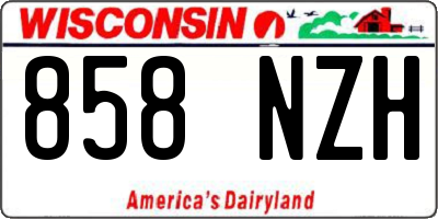 WI license plate 858NZH