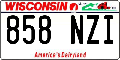 WI license plate 858NZI