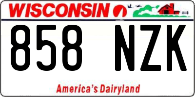 WI license plate 858NZK