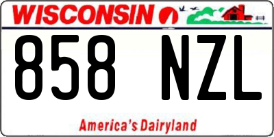 WI license plate 858NZL