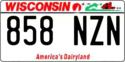 WI license plate 858NZN