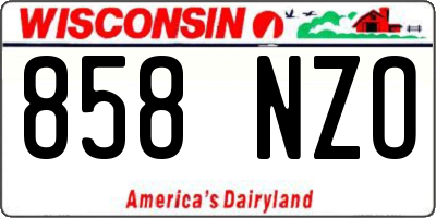 WI license plate 858NZO