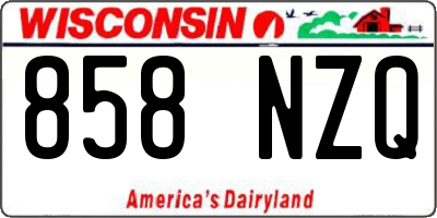 WI license plate 858NZQ
