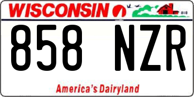 WI license plate 858NZR