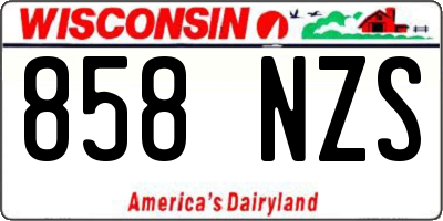 WI license plate 858NZS