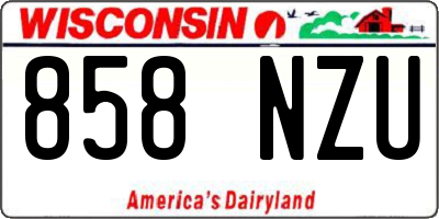 WI license plate 858NZU