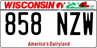 WI license plate 858NZW
