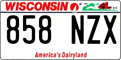 WI license plate 858NZX