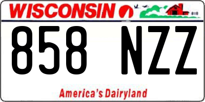 WI license plate 858NZZ