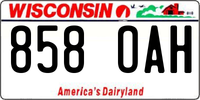 WI license plate 858OAH